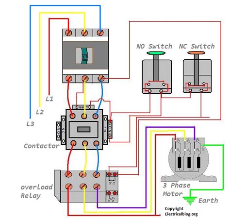 3 phase motor starter wiring diagram 